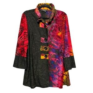 Caleesa Whimsigoth Fairy Grunge Velvet Burnout Kimono Jacket Women Size M Witchy